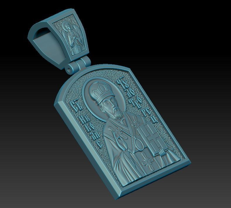 Ortodox St Nicolas pendant 003 3D print model_5