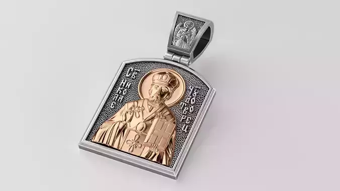 Ortodox St Nicolas pendant 003 3D print model