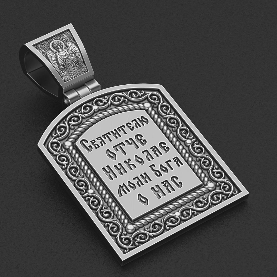 Ortodox St Nicolas pendant 003 3D print model_2