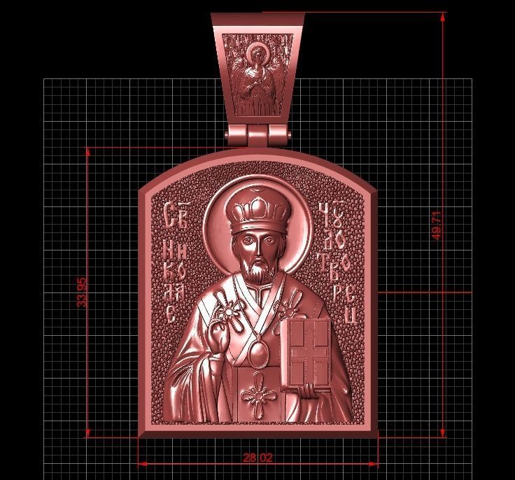 Ortodox St Nicolas pendant 003 3D print model_7