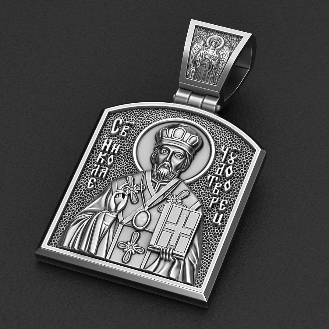 Ortodox St Nicolas pendant 003 3D print model_3
