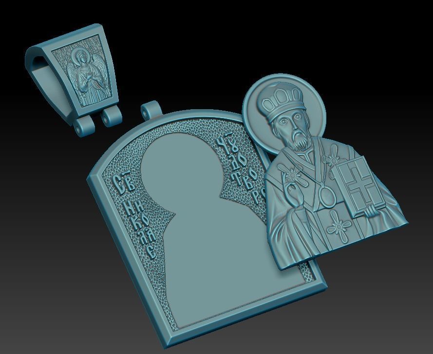 Ortodox St Nicolas pendant 003 3D print model_6