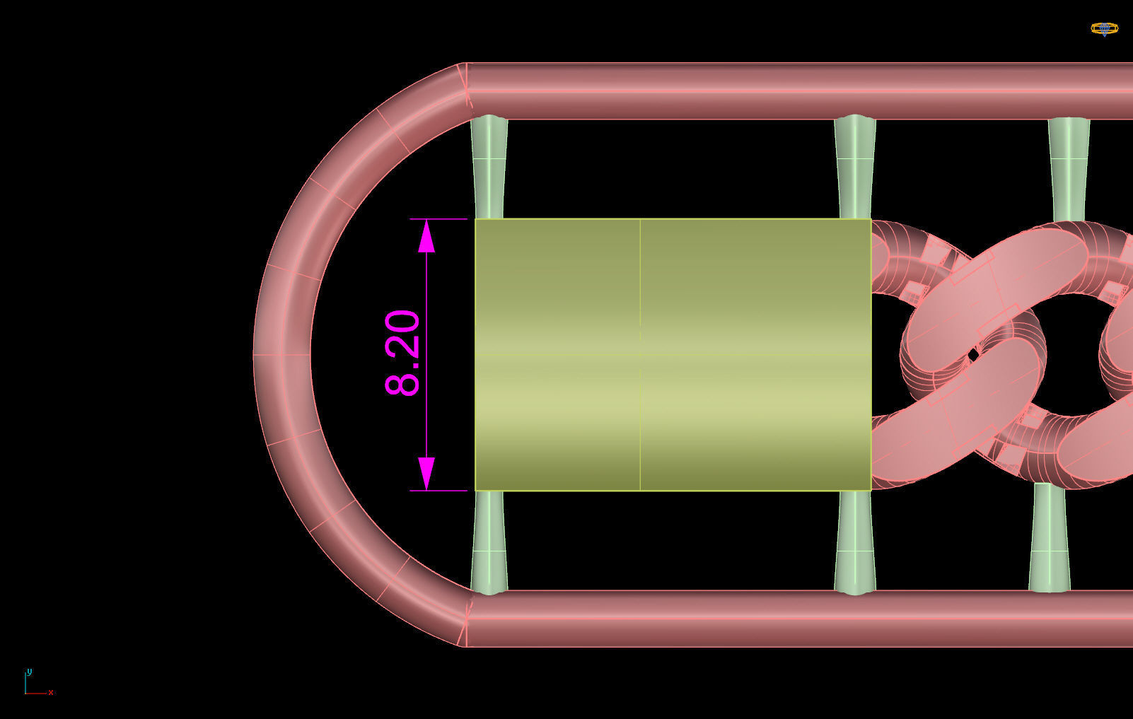 8 MM 18 CM CUBAN LINK CHAIN FOR BRACELET OR NECKLACE 3D print model_8