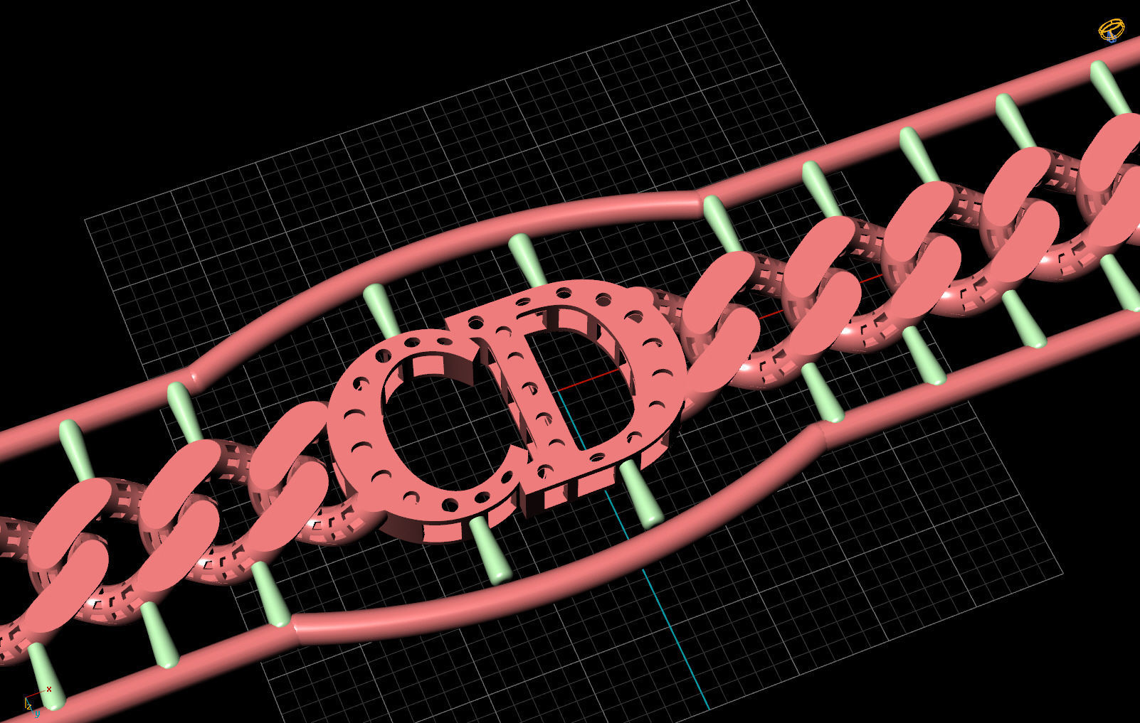 8 MM 18 CM CUBAN LINK CHAIN FOR BRACELET OR NECKLACE 3D print model_9