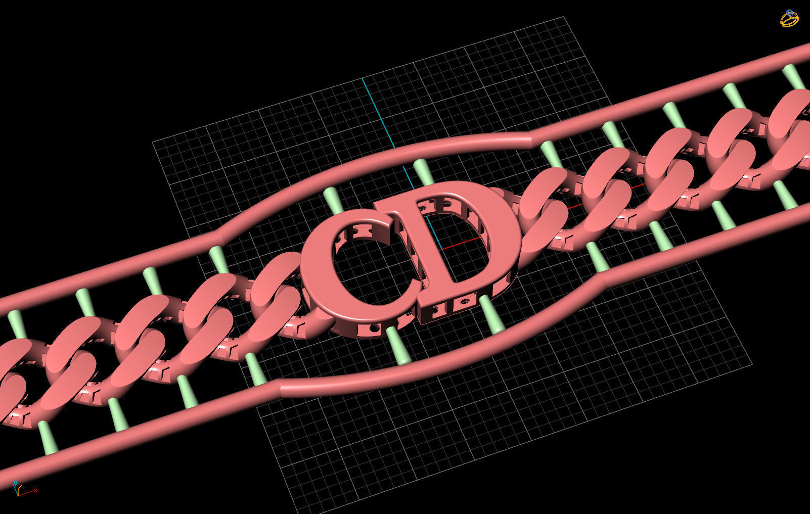 8 MM 18 CM CUBAN LINK CHAIN FOR BRACELET OR NECKLACE 3D print model_4