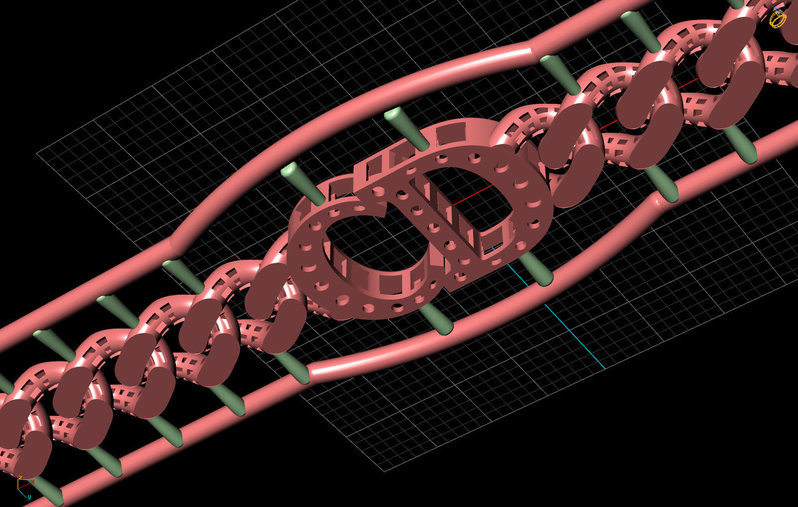 8 MM 18 CM CUBAN LINK CHAIN FOR BRACELET OR NECKLACE 3D print model_6