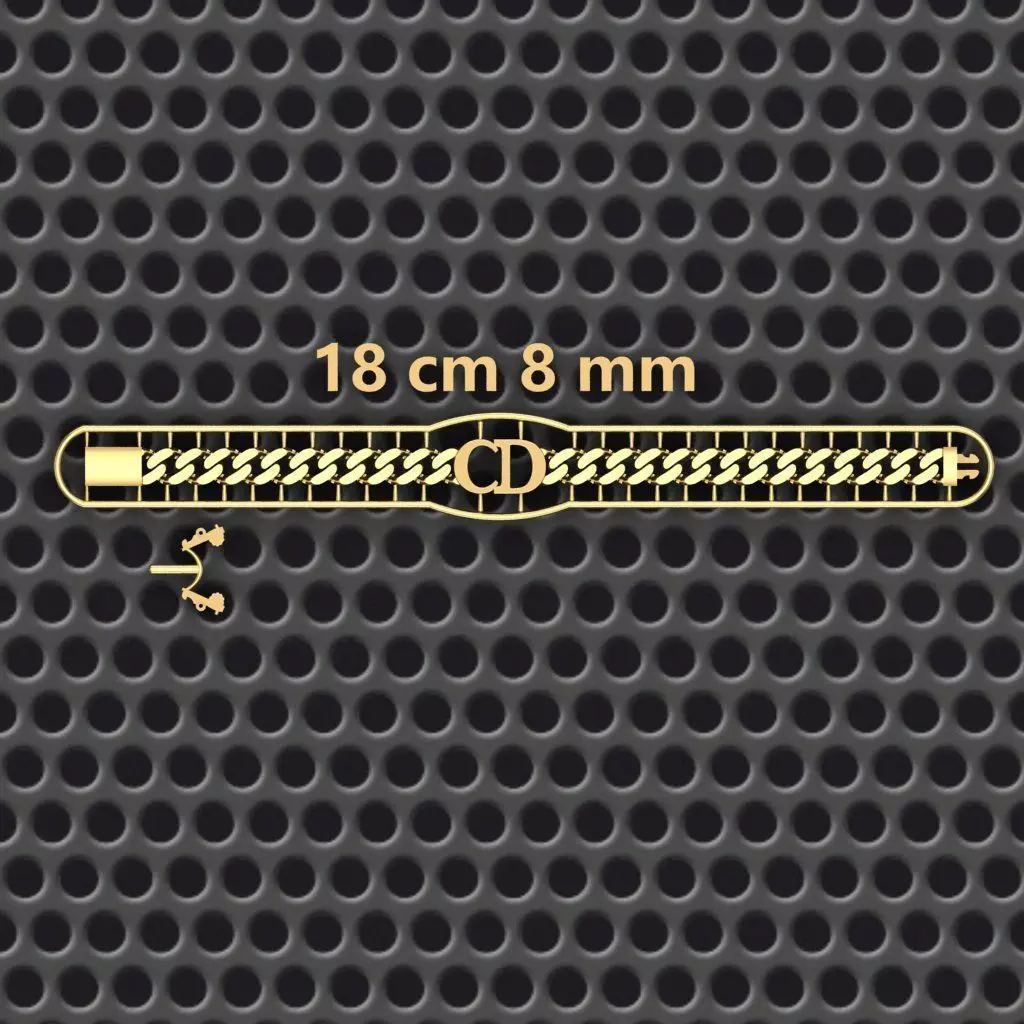 8 MM 18 CM CUBAN LINK CHAIN FOR BRACELET OR NECKLACE 3D print model_0