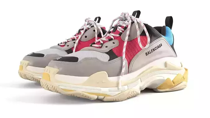 Balenciaga Triple S PBR Low-poly 3D model