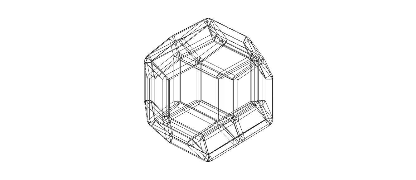 Wireframe Shape Rhombic Triacontahedron 3D print model_32