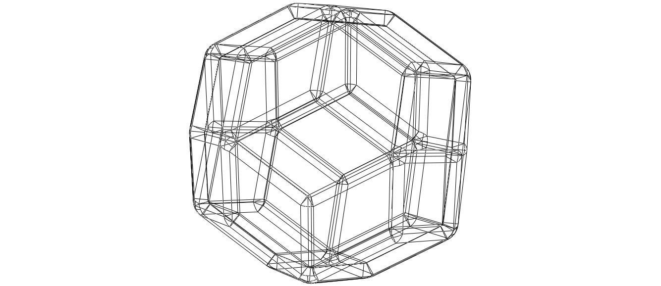 Wireframe Shape Rhombic Triacontahedron 3D print model_8