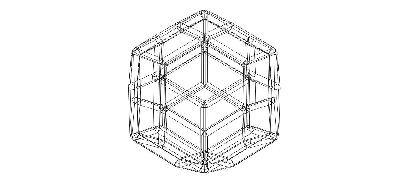 Wireframe Shape Rhombic Triacontahedron 3D print model_24