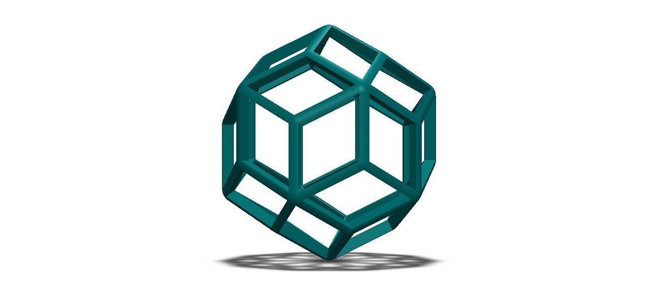 Wireframe Shape Rhombic Triacontahedron 3D print model_37