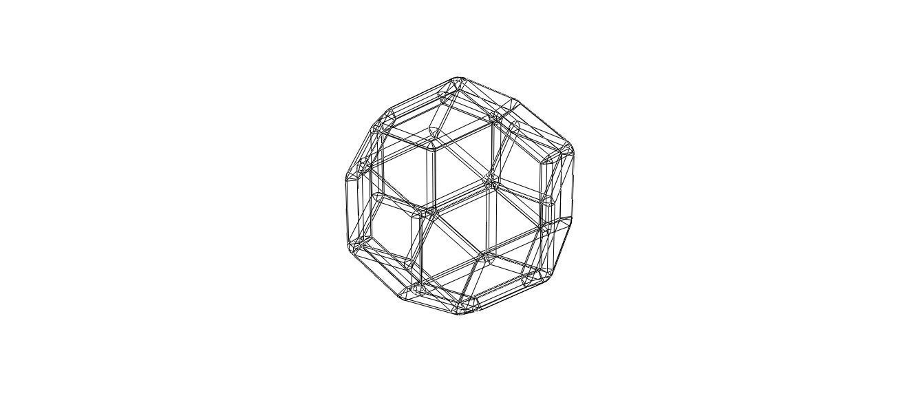 Wireframe Shape Rhombic Triacontahedron 3D print model_40