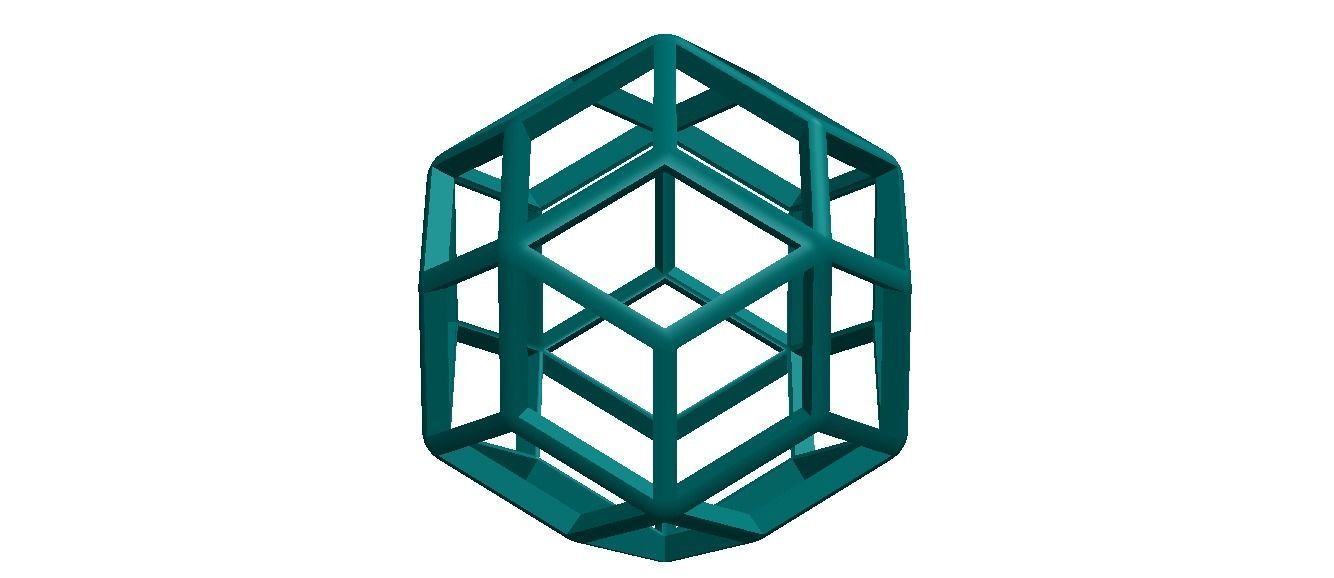Wireframe Shape Rhombic Triacontahedron 3D print model_25