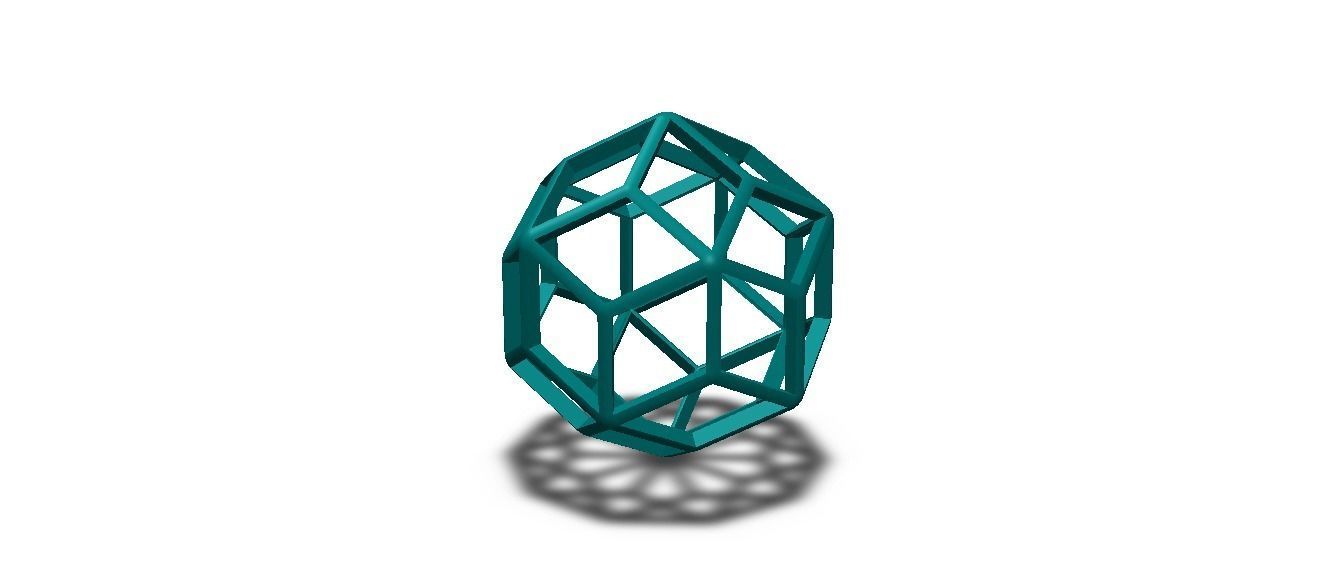 Wireframe Shape Rhombic Triacontahedron 3D print model_41