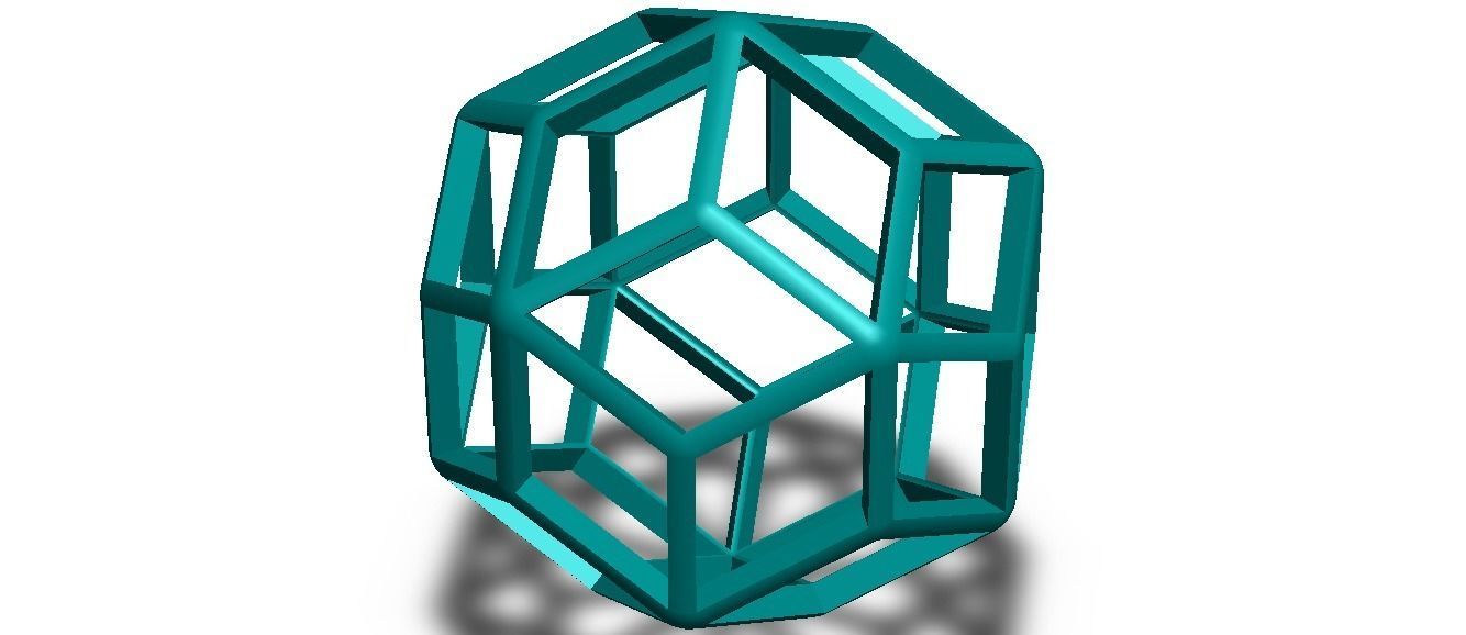 Wireframe Shape Rhombic Triacontahedron 3D print model_9