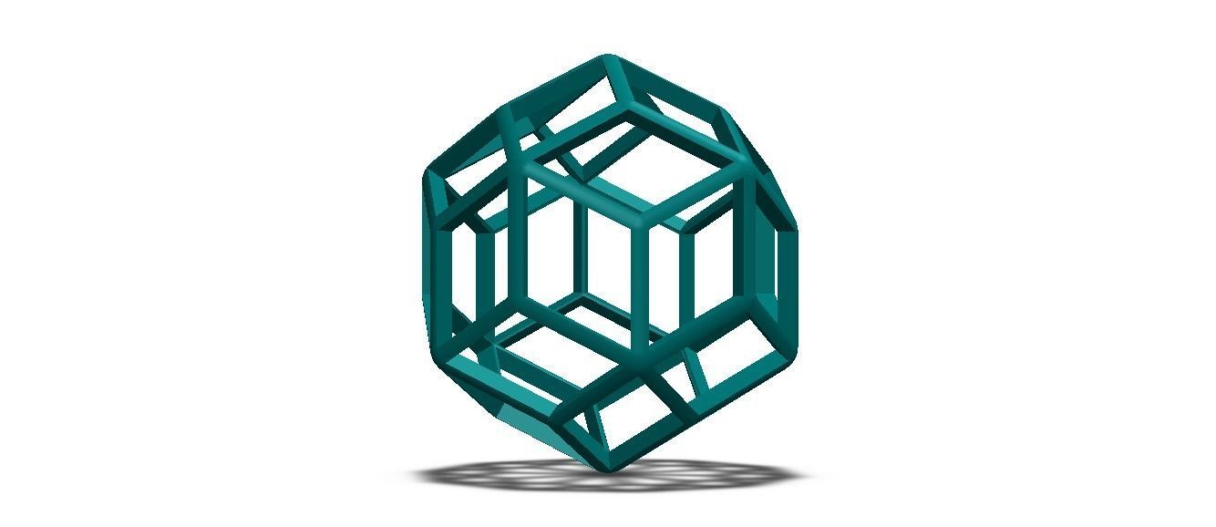 Wireframe Shape Rhombic Triacontahedron 3D print model_33