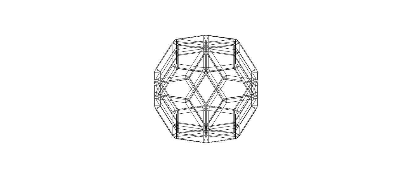 Wireframe Shape Rhombic Triacontahedron 3D print model_20