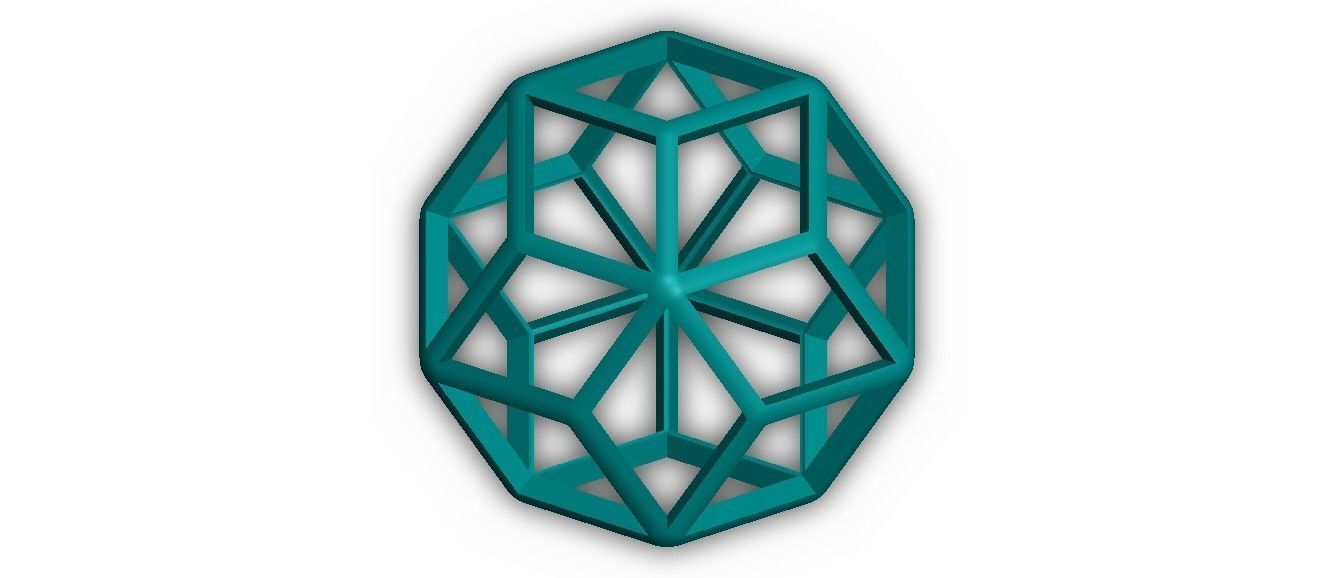Wireframe Shape Rhombic Triacontahedron 3D print model_17