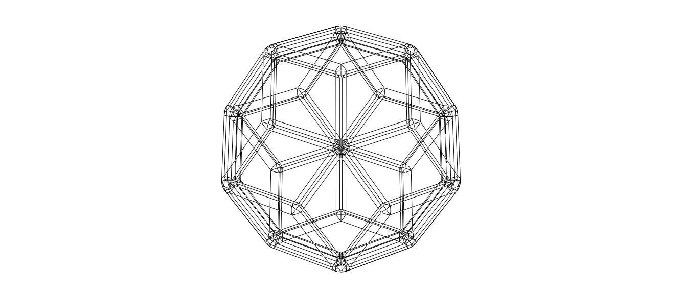 Wireframe Shape Rhombic Triacontahedron 3D print model_28
