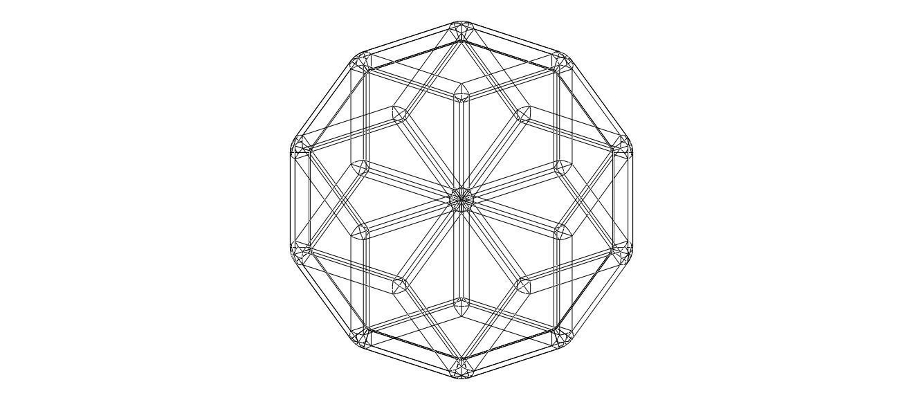 Wireframe Shape Rhombic Triacontahedron 3D print model_16