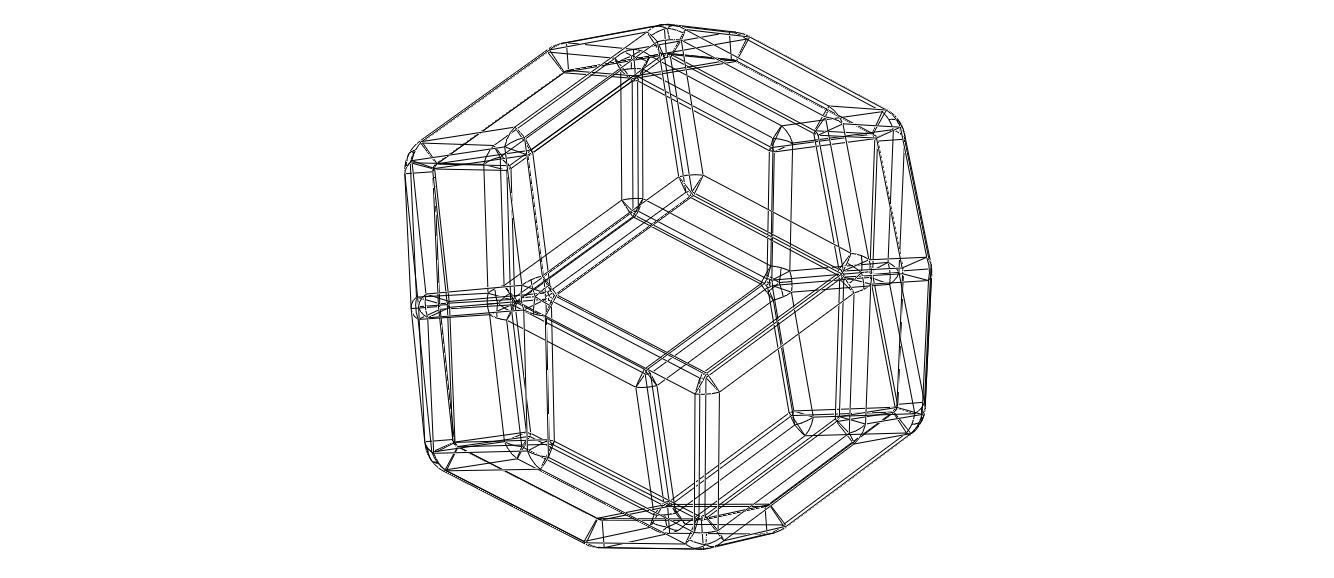 Wireframe Shape Rhombic Triacontahedron 3D print model_12