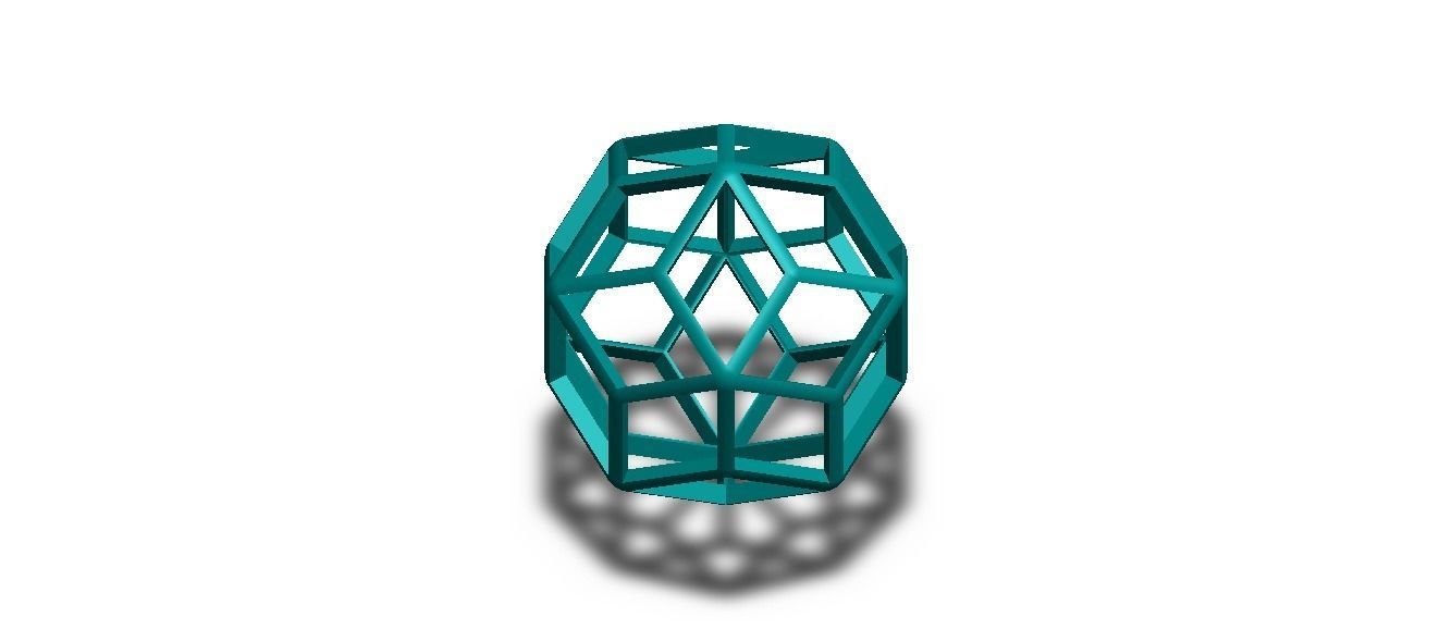 Wireframe Shape Rhombic Triacontahedron 3D print model_21