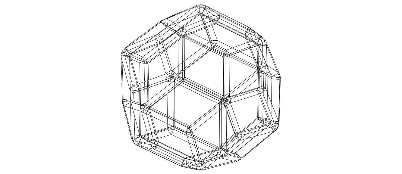 Wireframe Shape Rhombic Triacontahedron 3D print model_4