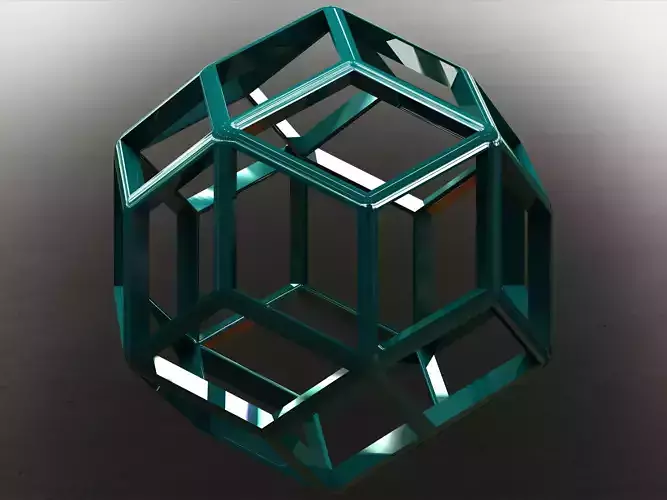 Wireframe Shape Rhombic Triacontahedron 3D print model