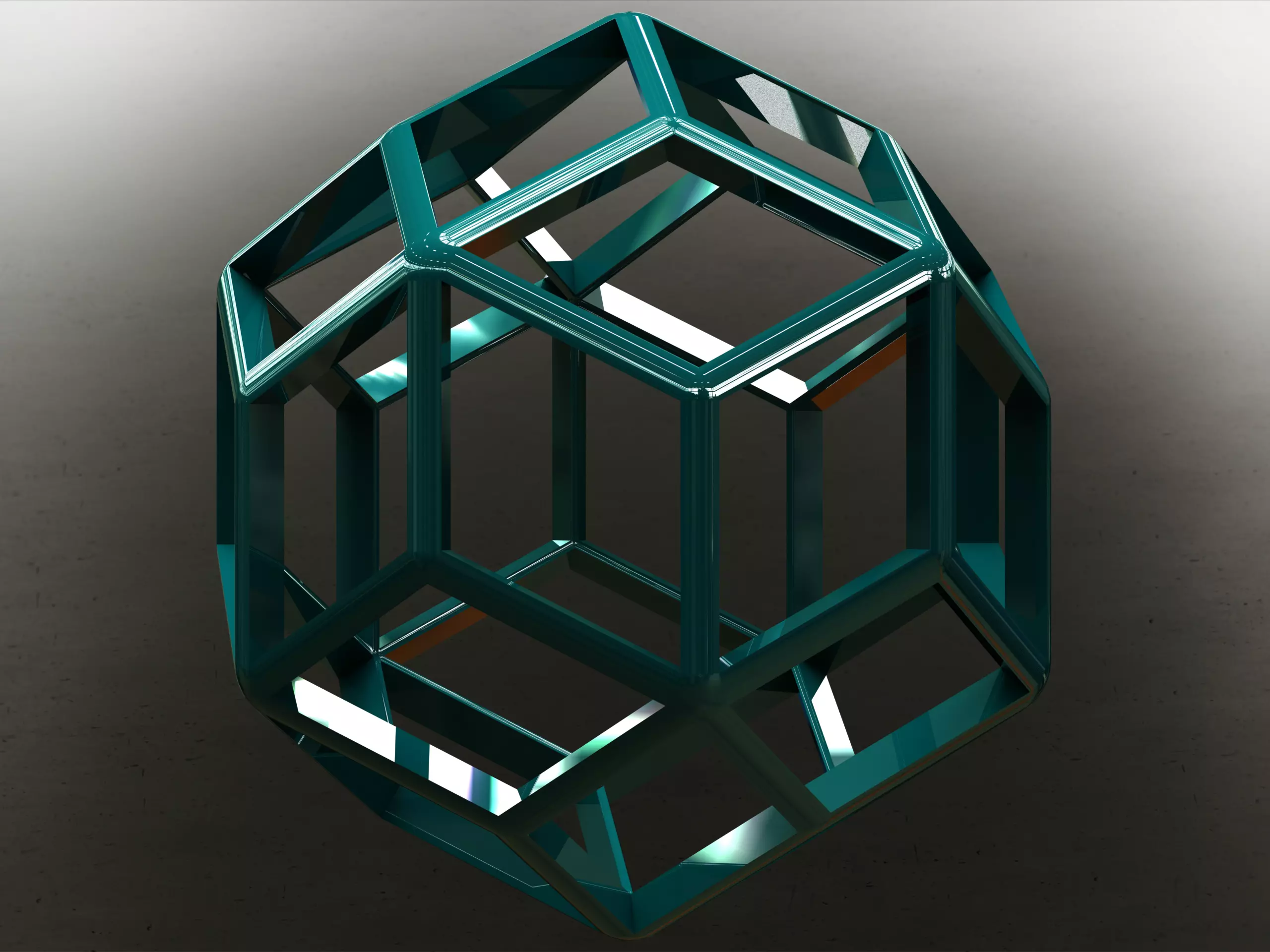 Wireframe Shape Rhombic Triacontahedron 3D print model_0