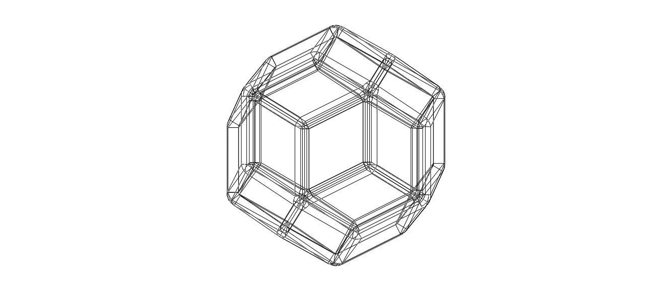 Wireframe Shape Rhombic Triacontahedron 3D print model_36