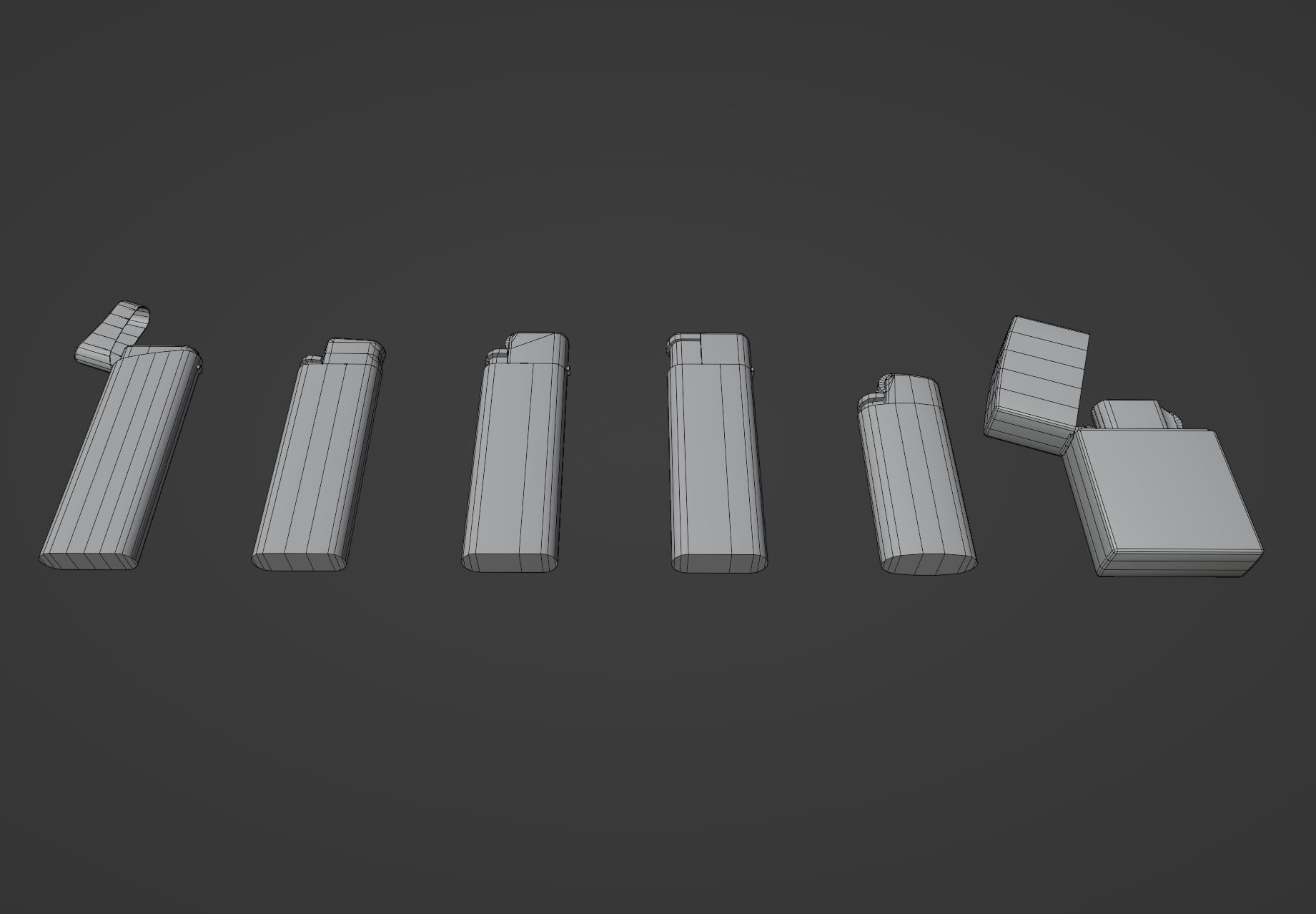 Realistic Lighter Pack Awesome Lighters Free low-poly 3D model_39