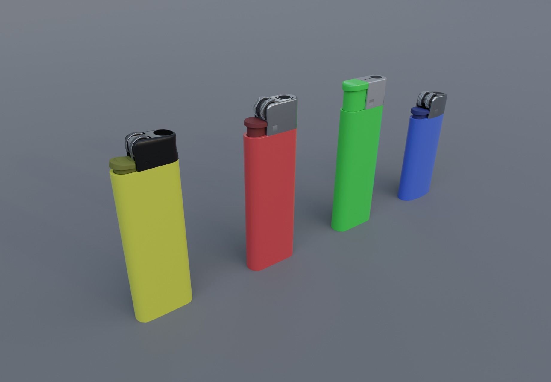 Realistic Lighter Pack Awesome Lighters Free low-poly 3D model_4