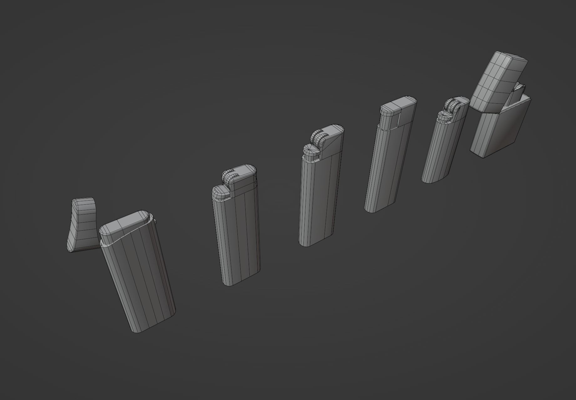 Realistic Lighter Pack Awesome Lighters Free low-poly 3D model_40