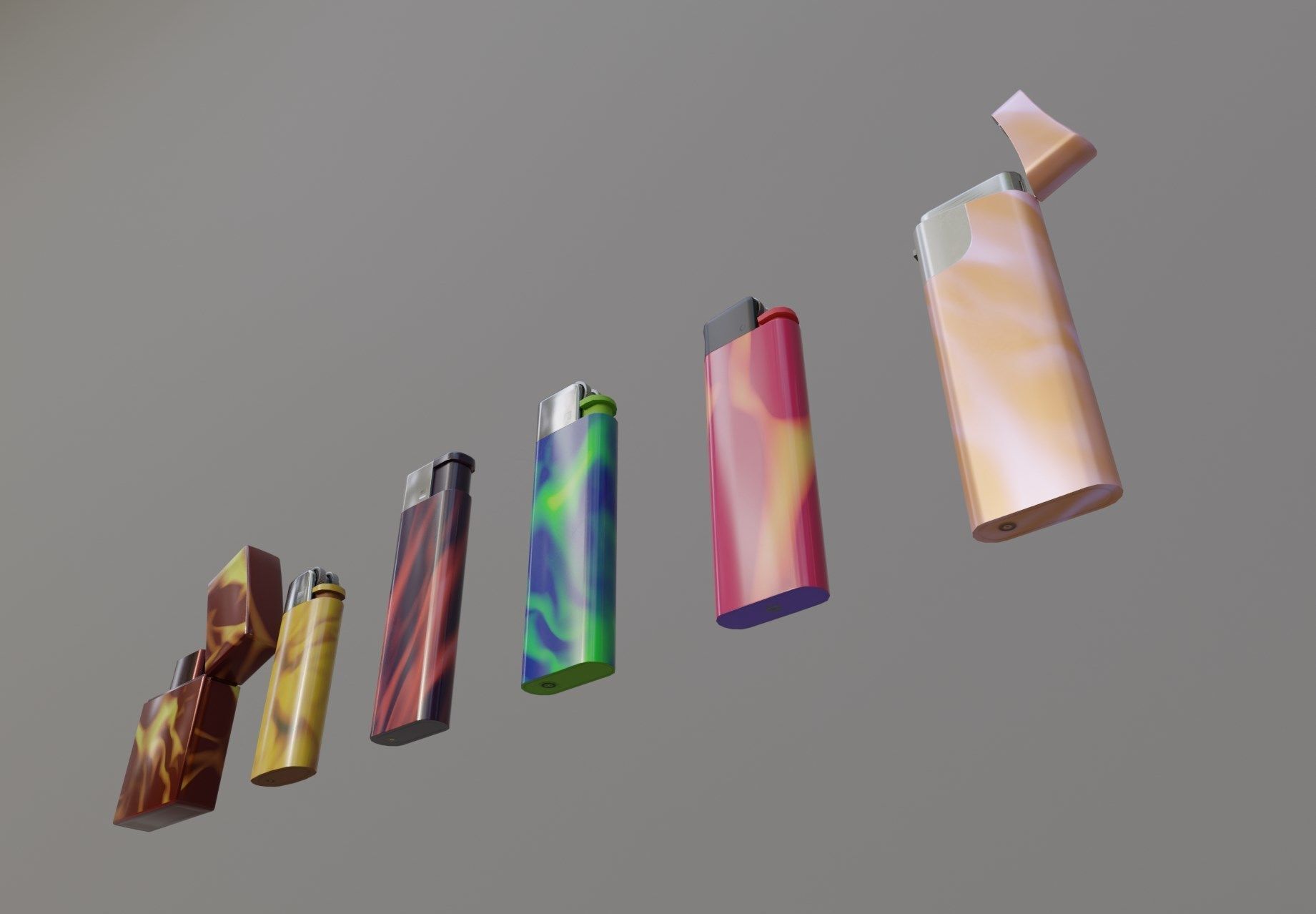 Realistic Lighter Pack Awesome Lighters Free low-poly 3D model_36