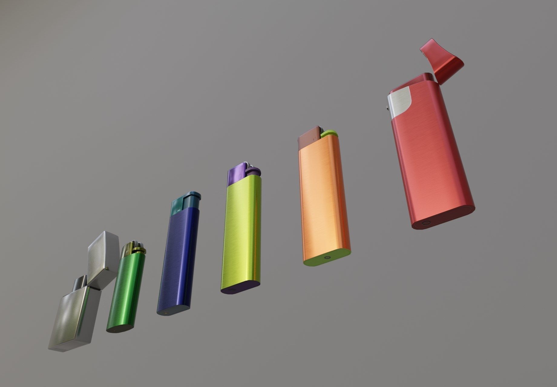 Realistic Lighter Pack Awesome Lighters Free low-poly 3D model_37