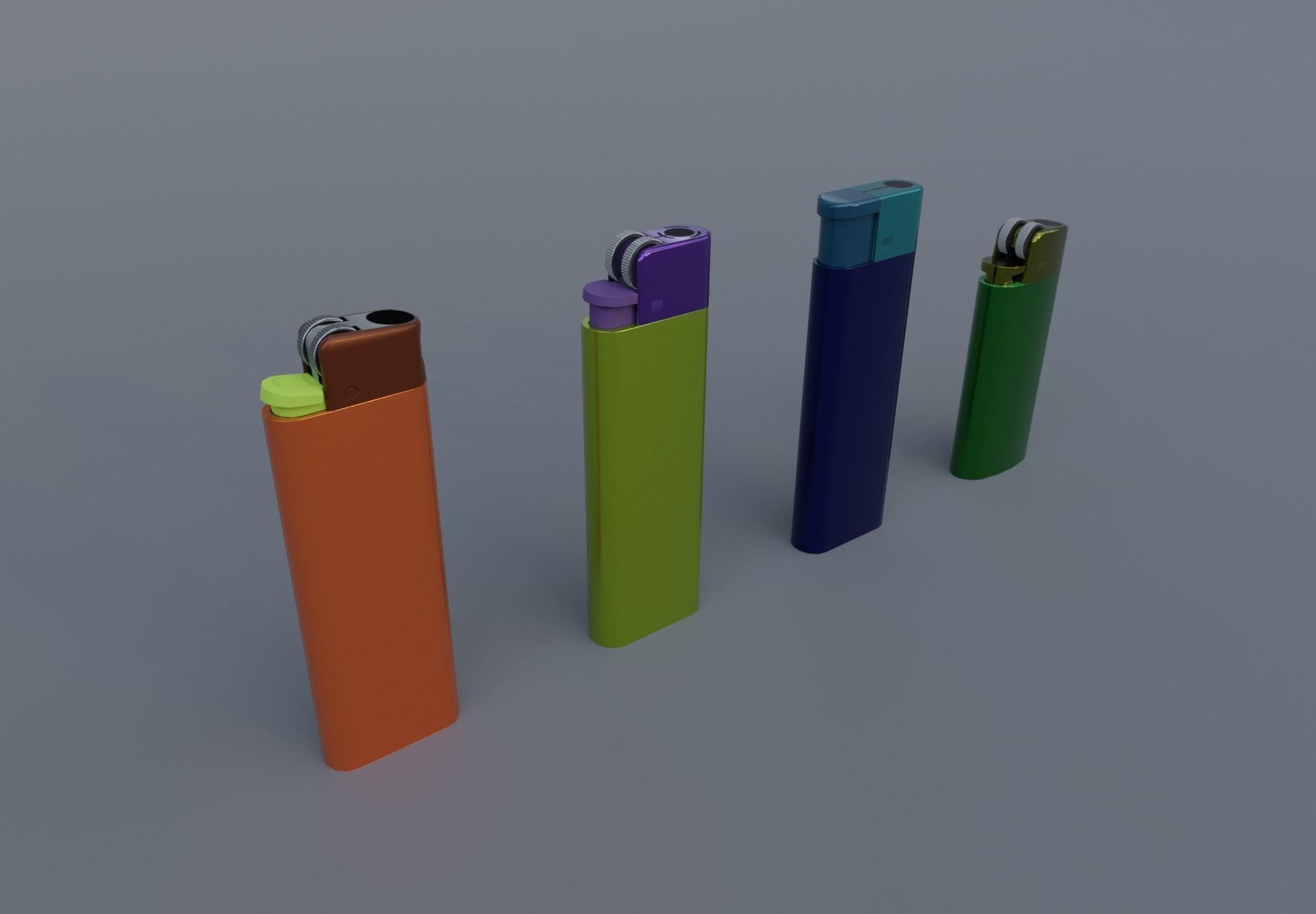 Realistic Lighter Pack Awesome Lighters Free low-poly 3D model_7