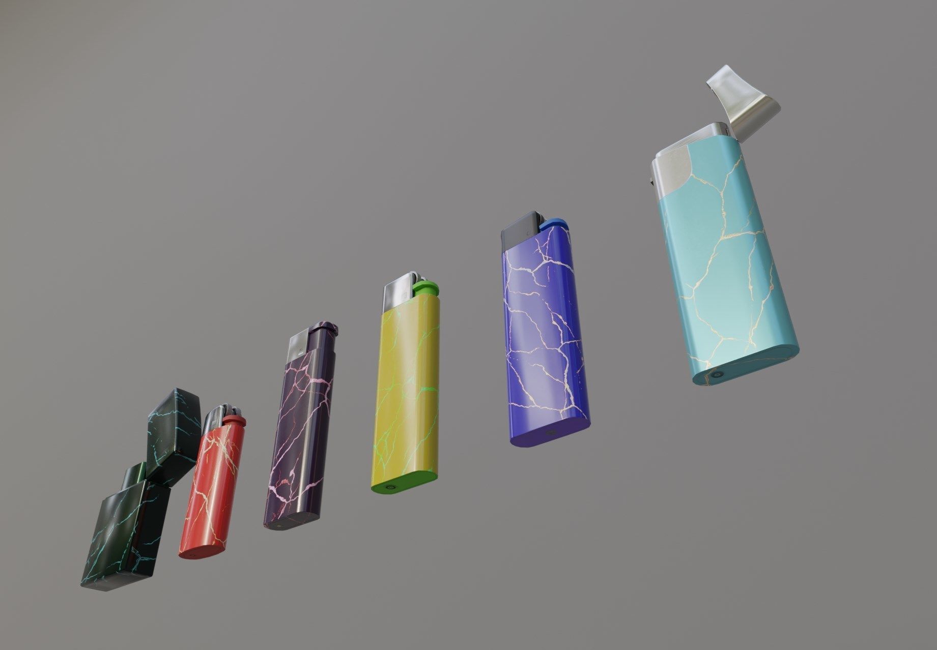 Realistic Lighter Pack Awesome Lighters Free low-poly 3D model_35