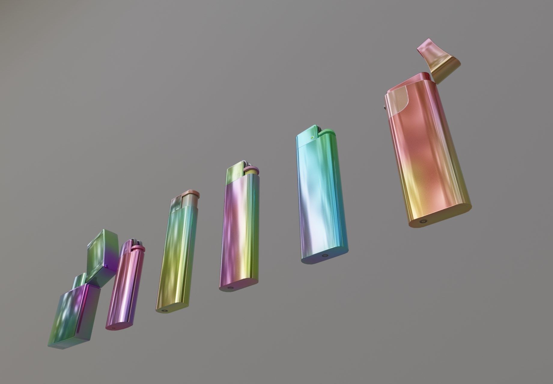 Realistic Lighter Pack Awesome Lighters Free low-poly 3D model_38