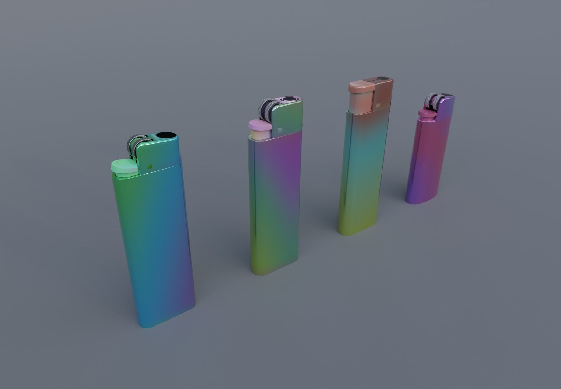 Realistic Lighter Pack Awesome Lighters Free low-poly 3D model_8
