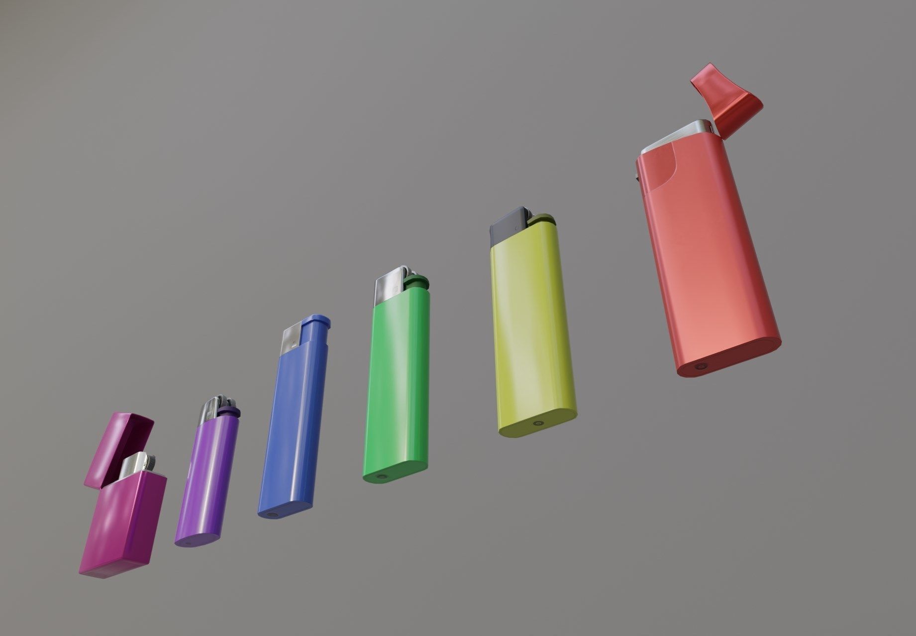 Realistic Lighter Pack Awesome Lighters Free low-poly 3D model_34