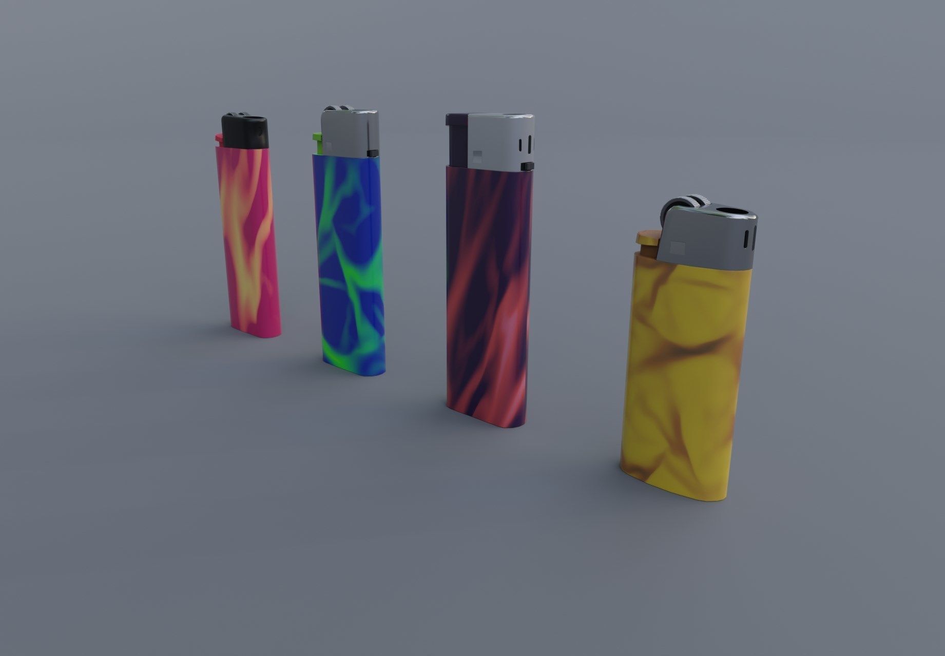 Realistic Lighter Pack Awesome Lighters Free low-poly 3D model_21