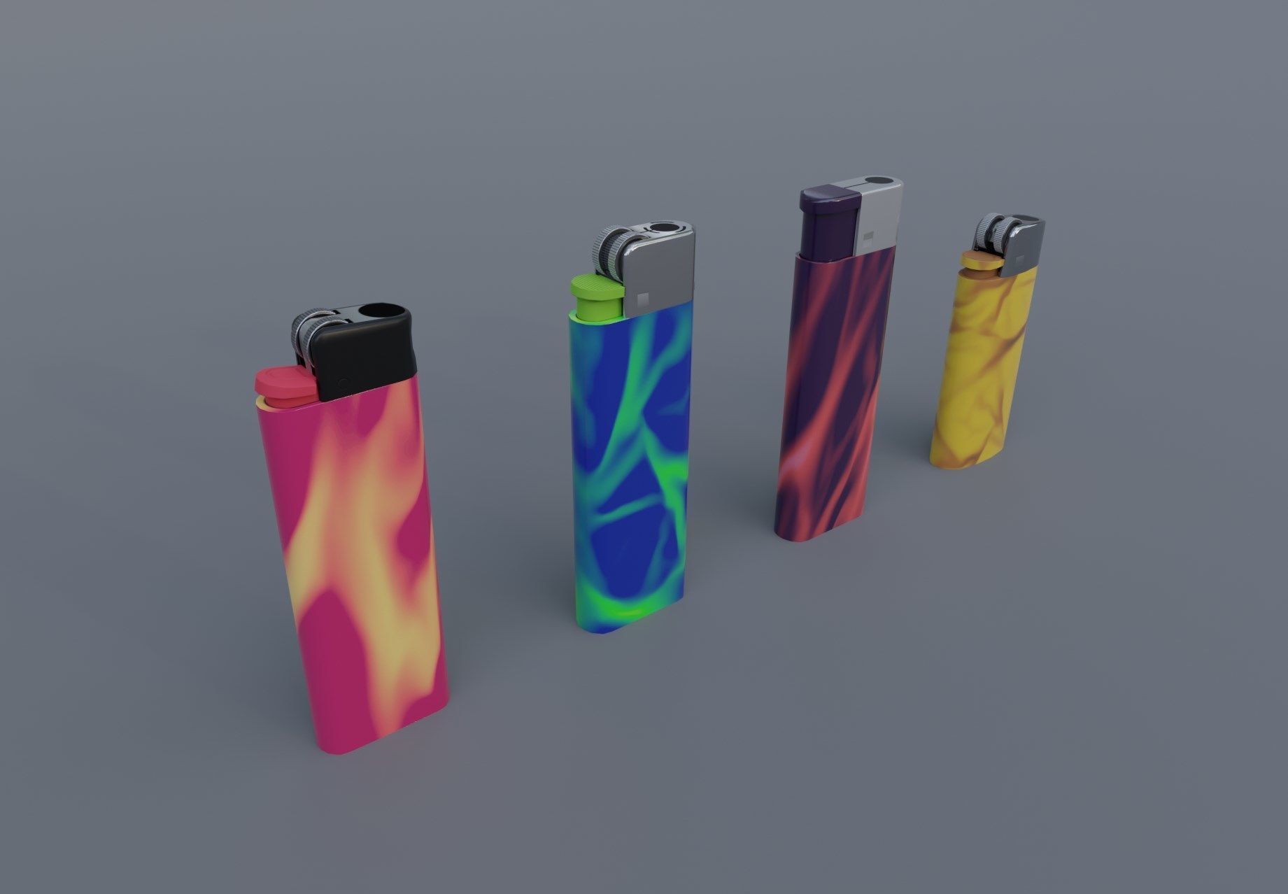 Realistic Lighter Pack Awesome Lighters Free low-poly 3D model_6