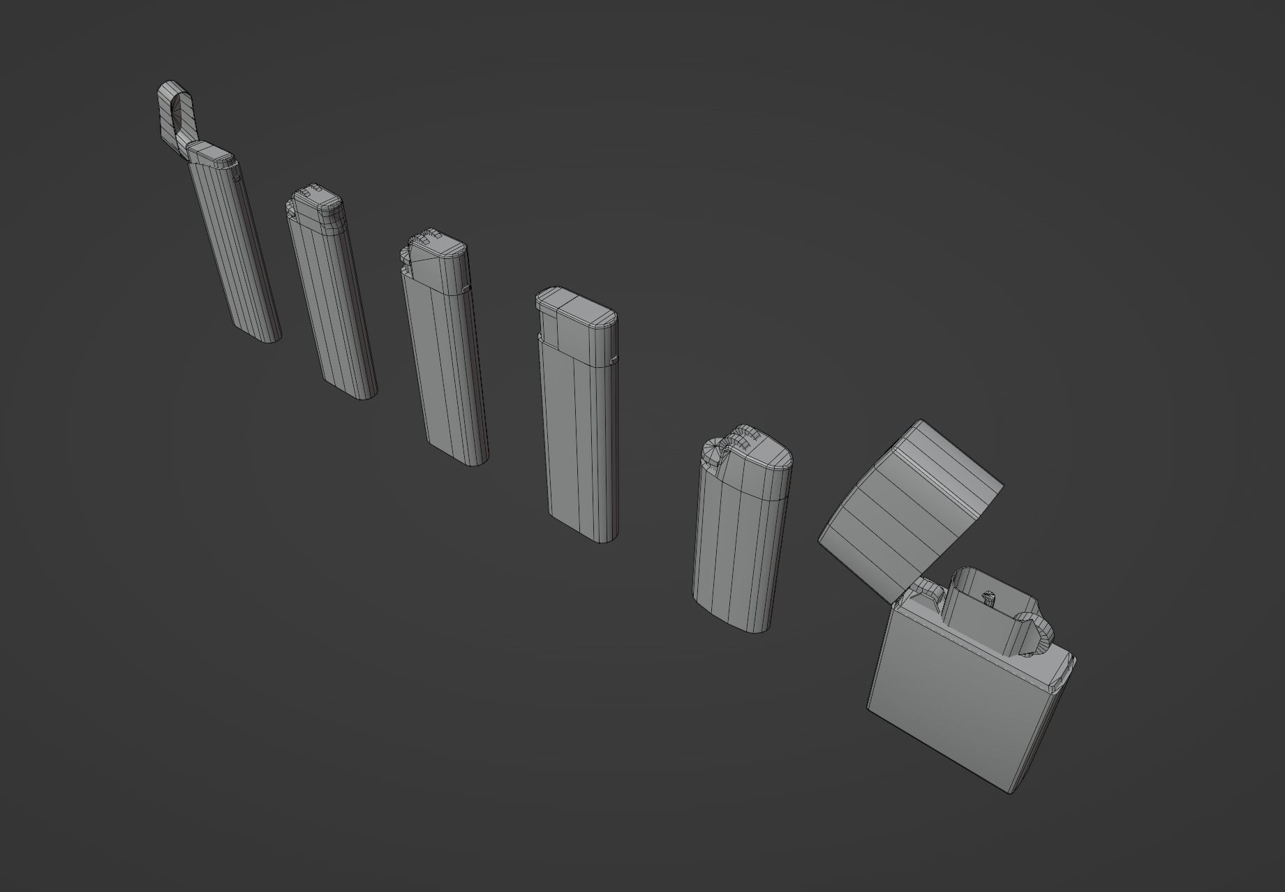 Realistic Lighter Pack Awesome Lighters Free low-poly 3D model_41