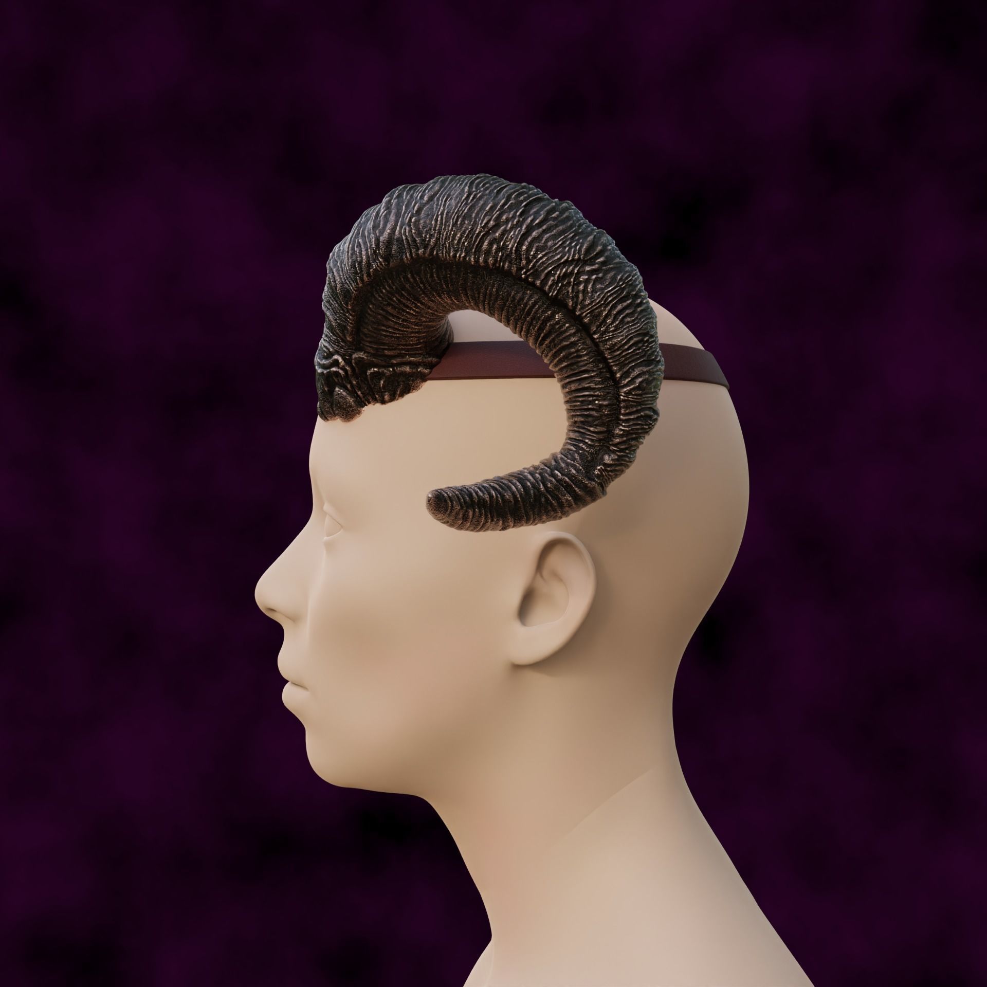 Tiefling Fantasy Dis Coils Horns Baldurs Gate 3 3D print model_5
