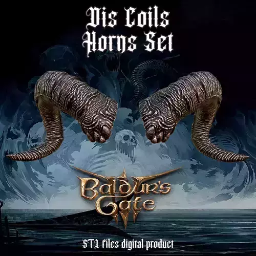 Tiefling Fantasy Dis Coils Horns Baldurs Gate 3 3D print model