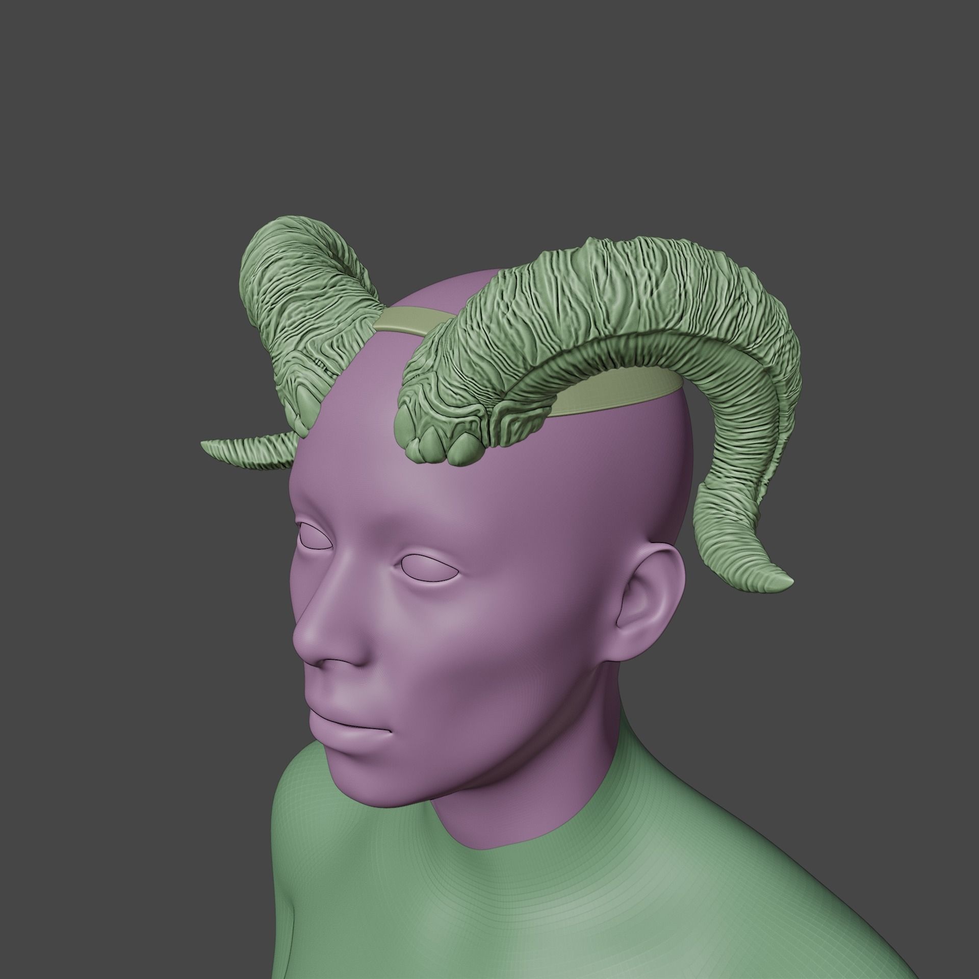 Tiefling Fantasy Dis Coils Horns Baldurs Gate 3 3D print model_6
