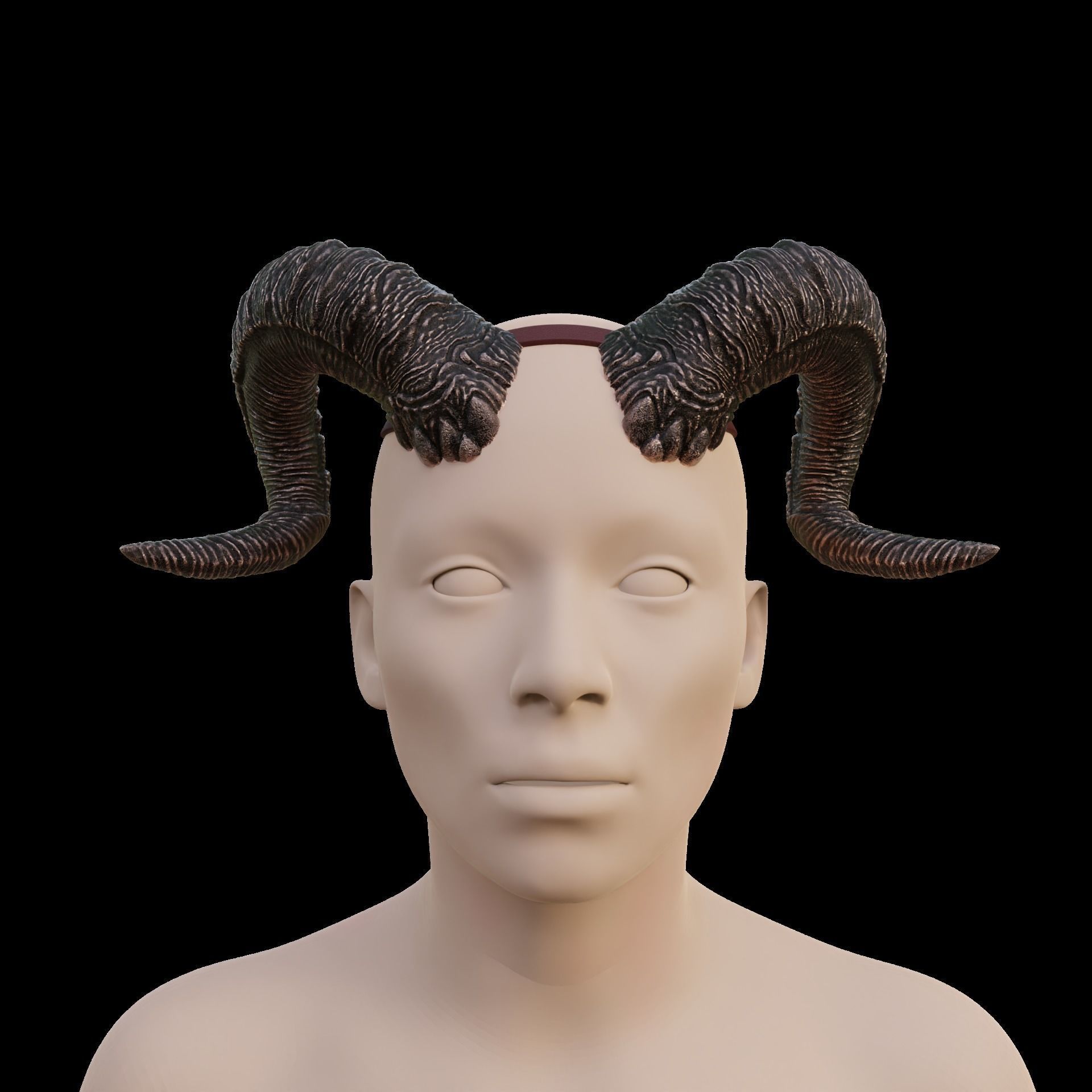 Tiefling Fantasy Dis Coils Horns Baldurs Gate 3 3D print model_4