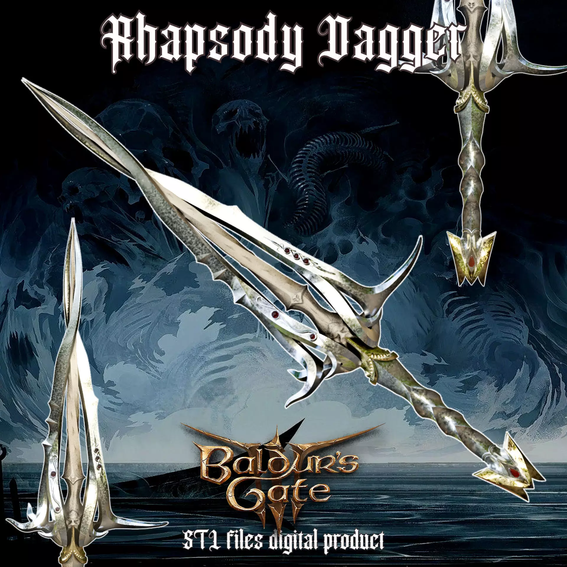 Fantasy Rhapsody Dagger Baldurs Gate 3 3D print model