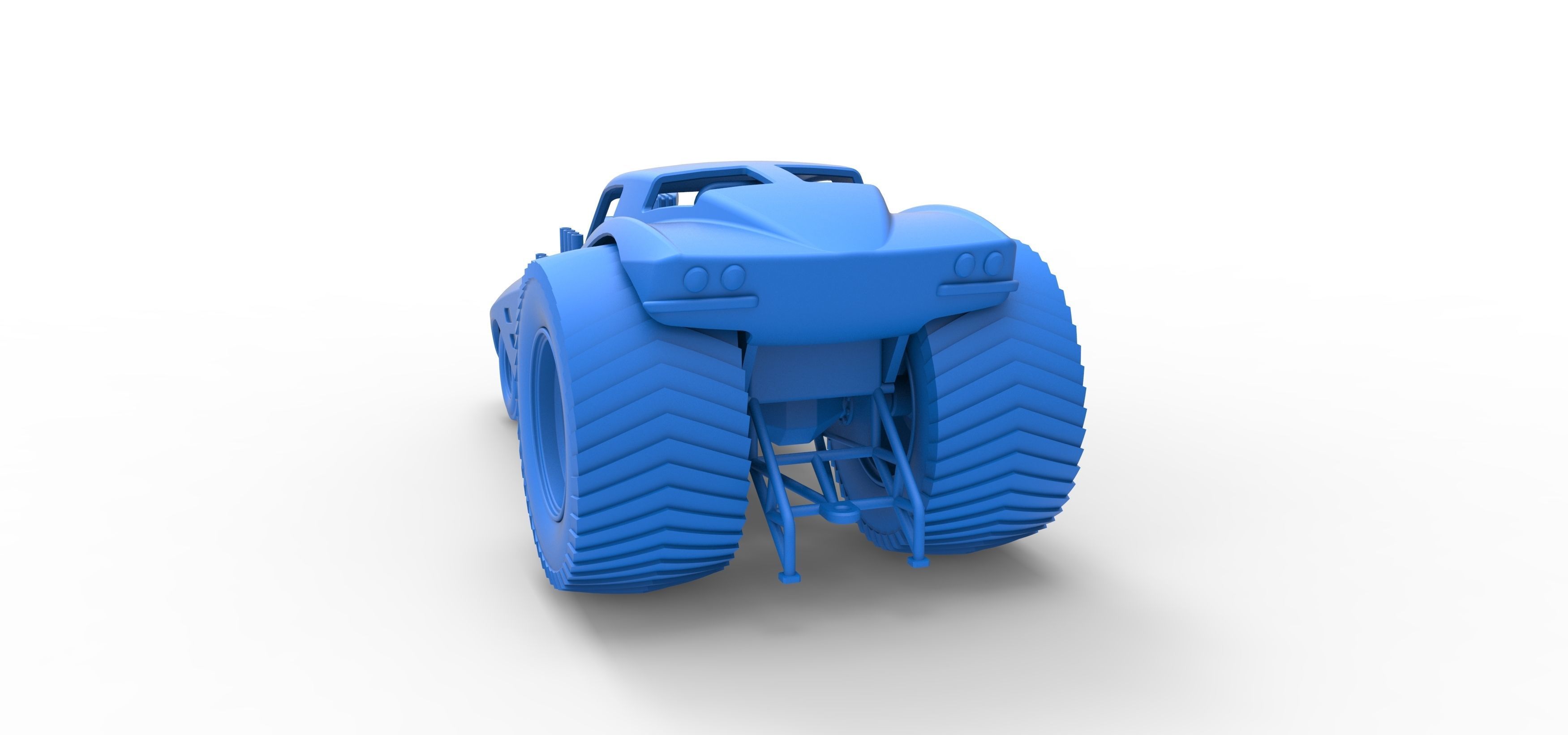 Pulling truck 2wd with Car shell Version 2 Scale 1 to 25 3D print model_31